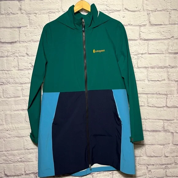 Cotopaxi Women’s Cielo Rain Trench Waterproof Hooded Raincoat Blue Green L - Picture 4 of 12
